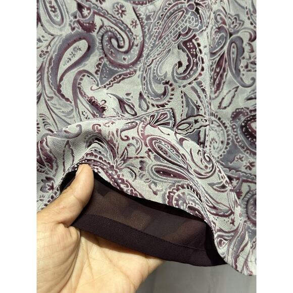 VTG Y2K Paisley 100% Silk Dress Midi Dress Grunge Sleeveless Babydoll Size 12P - Picture 2 of 9